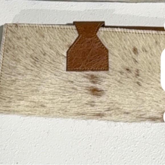 Lot Of 4 Women Western Style Cowhide Leather Clutch Hair On Leather Wallet -New - Picture 8 of 15